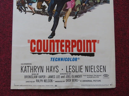 COUNTERPOINT US INSERT (14"x 36") POSTER CHARLTON HESTON MAXIMILAN SCHELL 1968 Rendezvous Cinema Movie posters