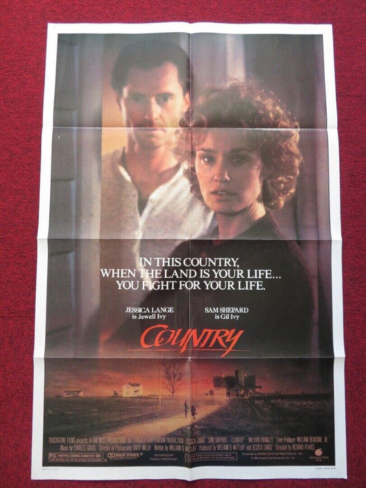 COUNTRY FOLDED US ONE SHEET POSTER JESSICA LANGE SAM SHEPARD 1984 Movie posters