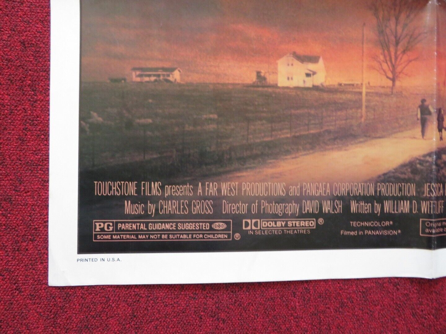 COUNTRY FOLDED US ONE SHEET POSTER JESSICA LANGE SAM SHEPARD 1984 Movie posters