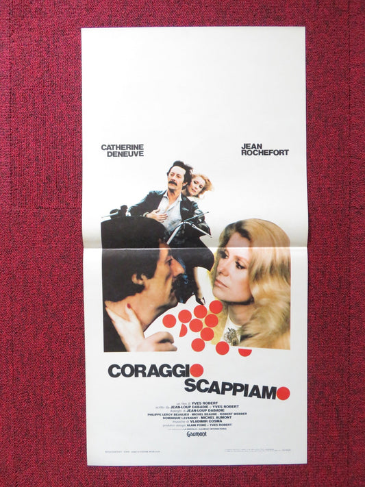 COURAGE FUYONS ITALIAN LOCANDINA POSTER CATHERINE DENEUVE JEAN ROCHEFORT 1979 Rendezvous Cinema Movie posters
