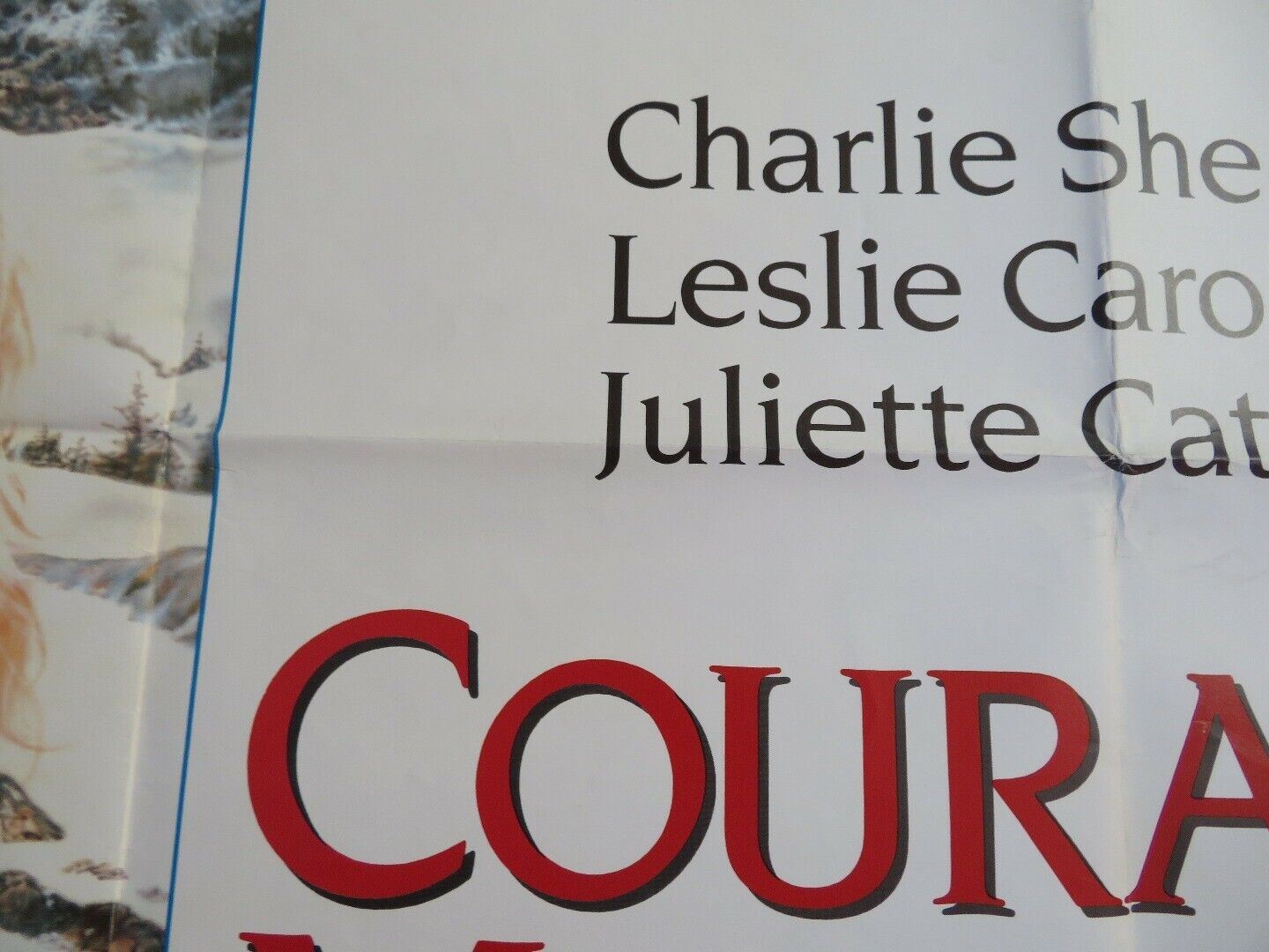 COURAGE MOUNTAIN BRITISH QUAD (30 x 40) POSTER CHARLIE SHEEN LESLIE CARON 1990 Movie posters