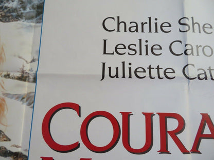 COURAGE MOUNTAIN BRITISH QUAD (30 x 40) POSTER CHARLIE SHEEN LESLIE CARON 1990 Movie posters