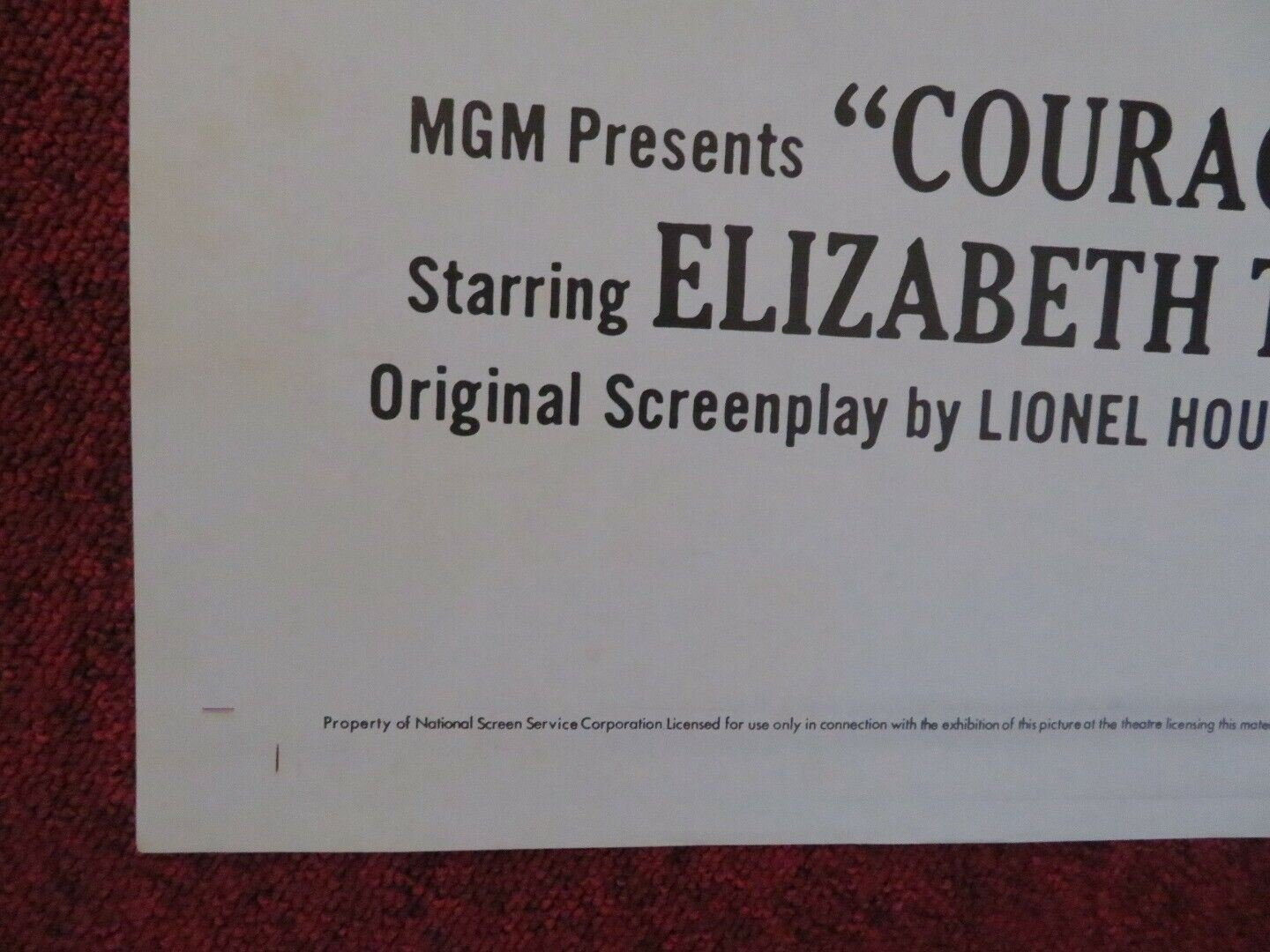 COURAGE OF LASSIE FOLDED US ONE SHEET POSTER ELIZABETH TAYLOR FRANK MORGAN '72 Movie posters