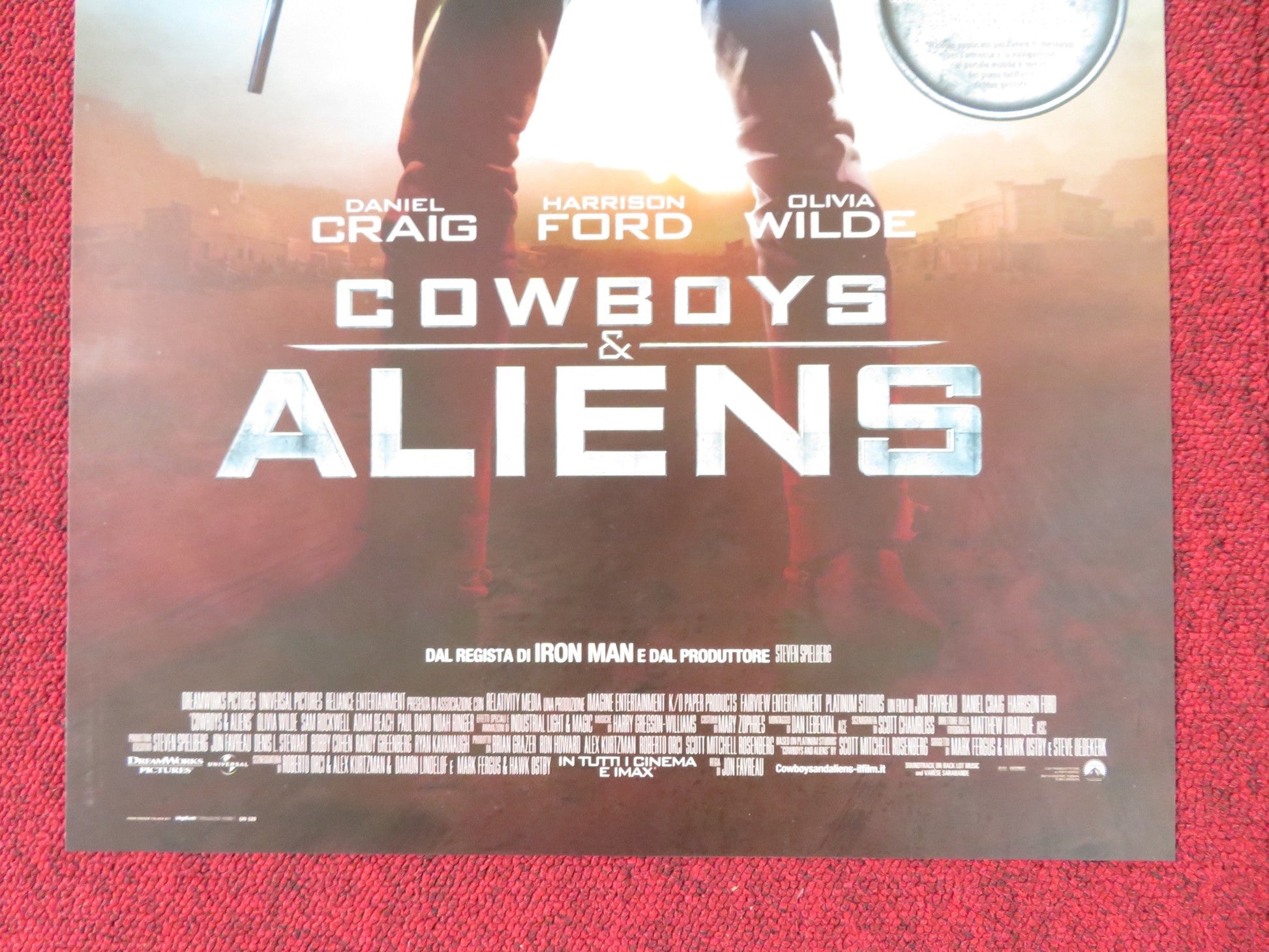 COWBOYS & ALIENS ITALIAN LOCANDINA POSTER DANIEL CRAIG HARRISON FORD 2011 Rendezvous Cinema Movie posters