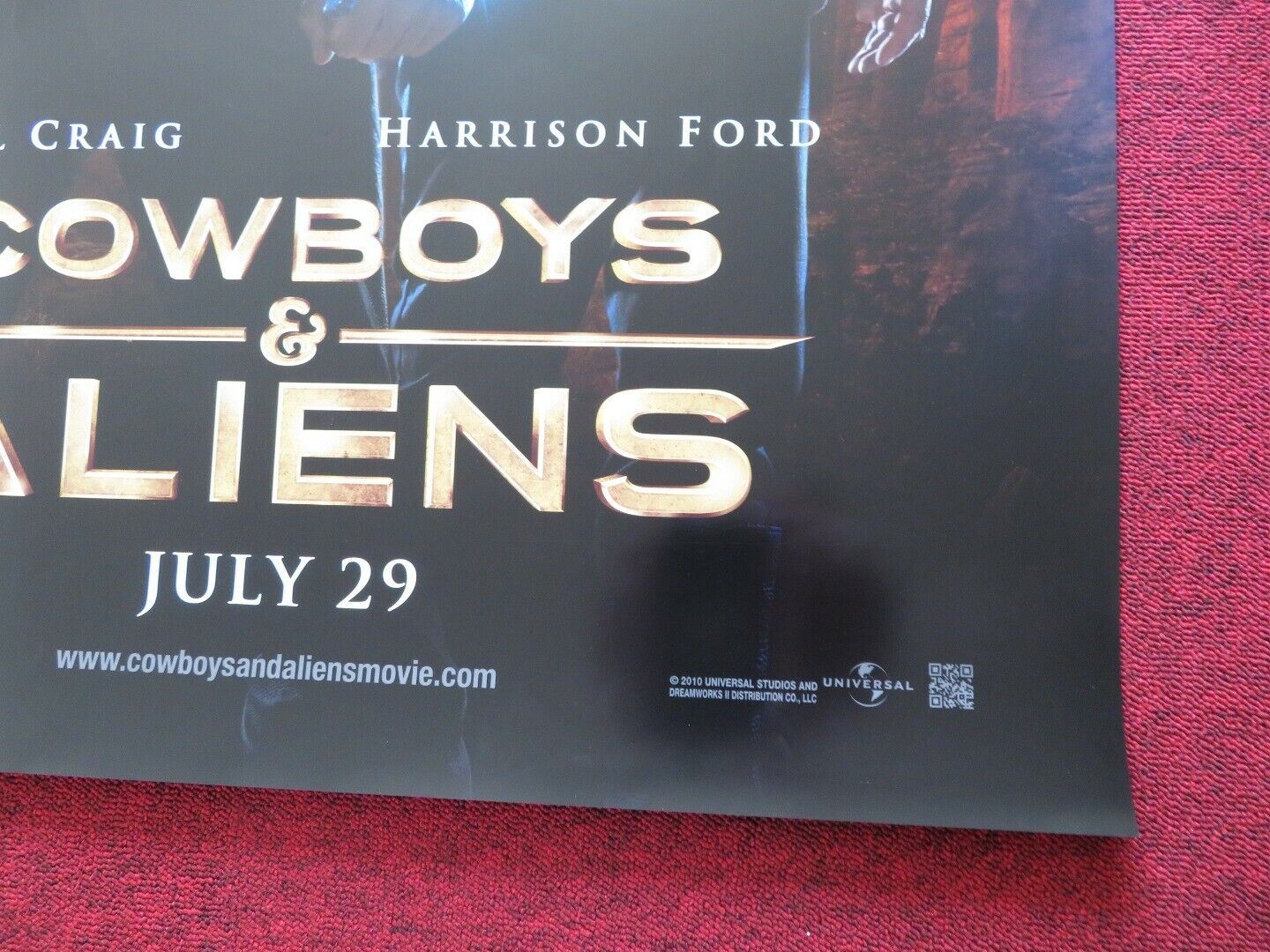 COWBOYS & ALIENS US ONE SHEET ROLLED POSTER DANIEL CRAIG HARRISON FORD 2011 - Rendezvous Cinema