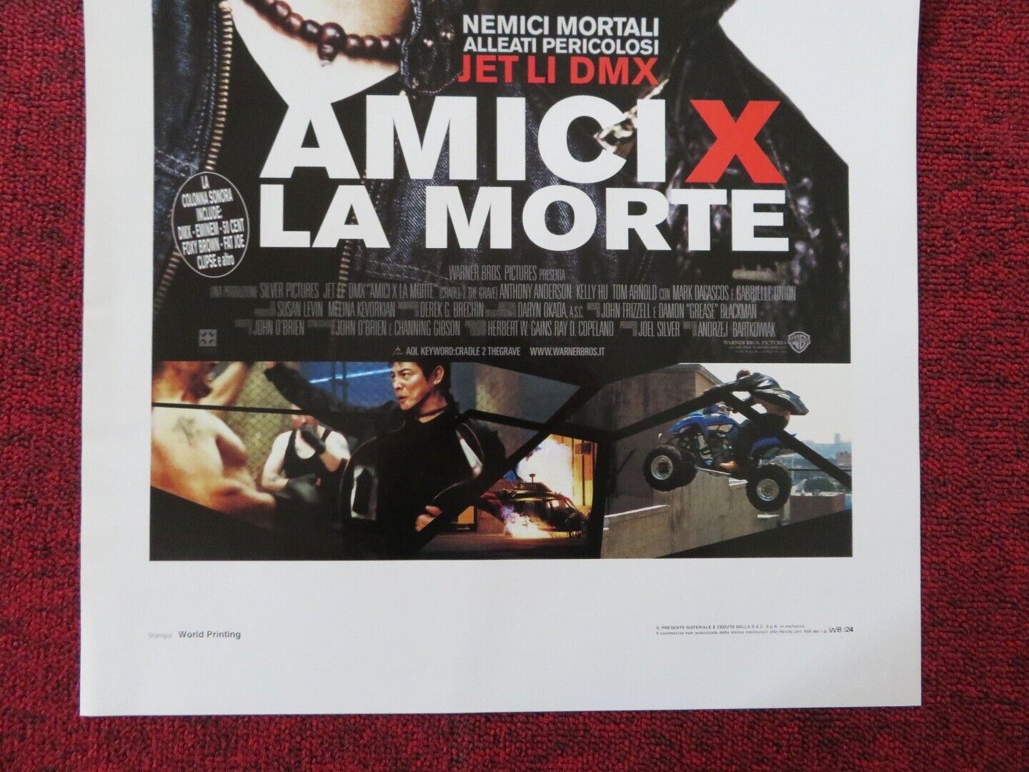 CRADLE 2 THE GRAVE ITALIAN LOCANDINA (27.5"x13") POSTER JET LI DMX KELLY HU 2003 Rendezvous Cinema Movie posters