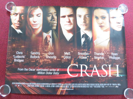 CRASH UK QUAD ROLLED POSTER BRENDAN FRASER SANDRA BULLOCK 2005 Rendezvous Cinema Movie posters