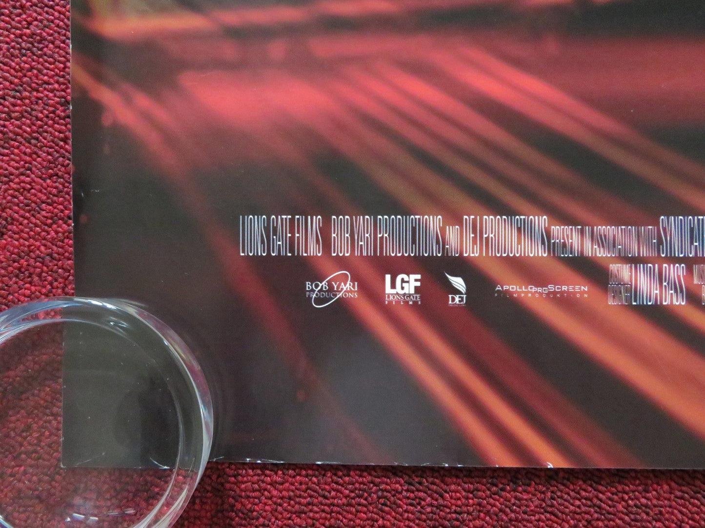 CRASH UK QUAD ROLLED POSTER SANDRA BULLOCK DON CHEADLE 2005 Rendezvous Cinema Movie posters