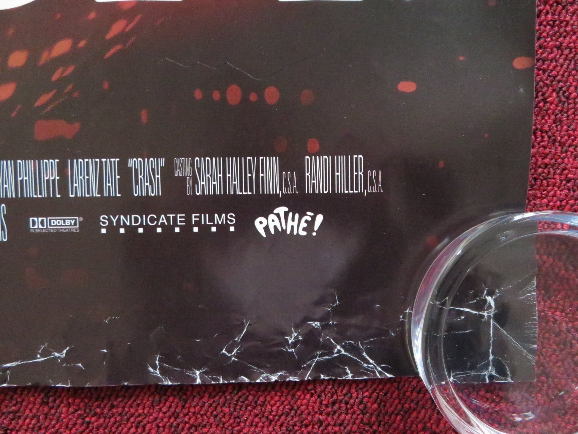 CRASH UK QUAD ROLLED POSTER SANDRA BULLOCK DON CHEADLE 2005 Rendezvous Cinema Movie posters