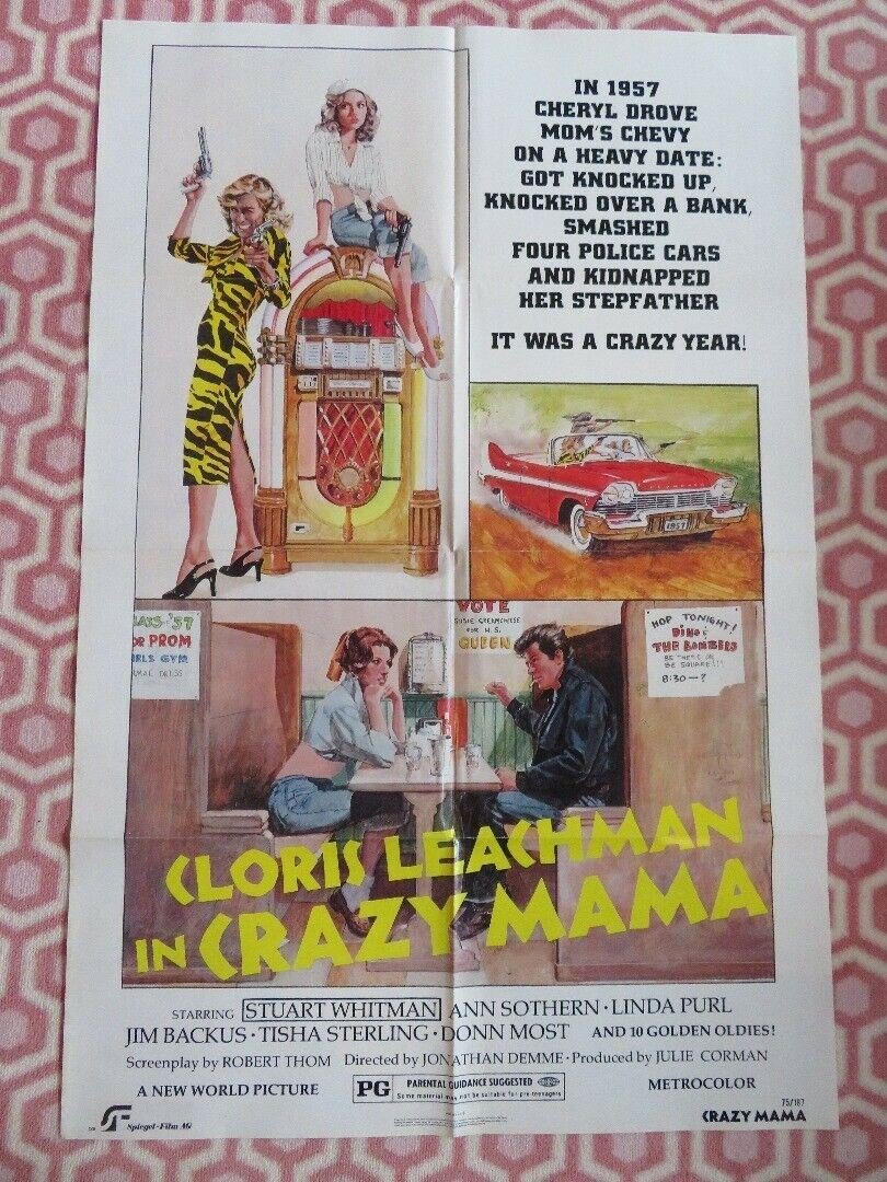 CRAZY MAMA US ONE SHEET POSTER STUART WHITMAN ANN SOTHERN 1975 Movie posters