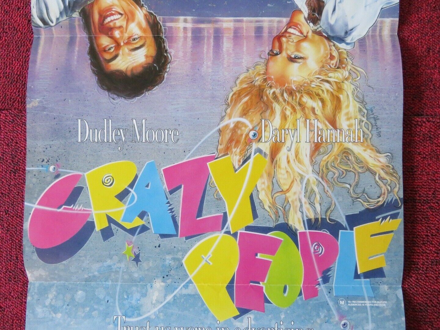 CRAZY PEOPLE FOLDED AUSTRALIAN DAYBILL POSTER DUDLEY MOORE DARYL HANNAH 1990 Movie posters