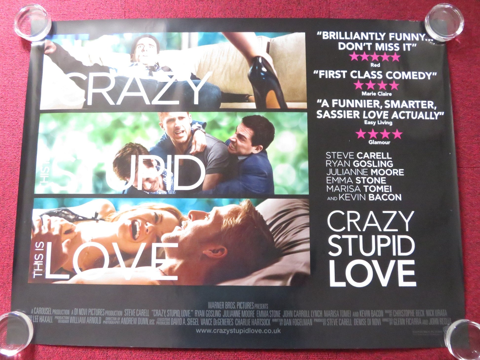 CRAZY STUPID LOVE UK QUAD (30"x 40") ROLLED POSTER STEVE CARELL R. GOSLING 2011 Rendezvous Cinema Movie posters