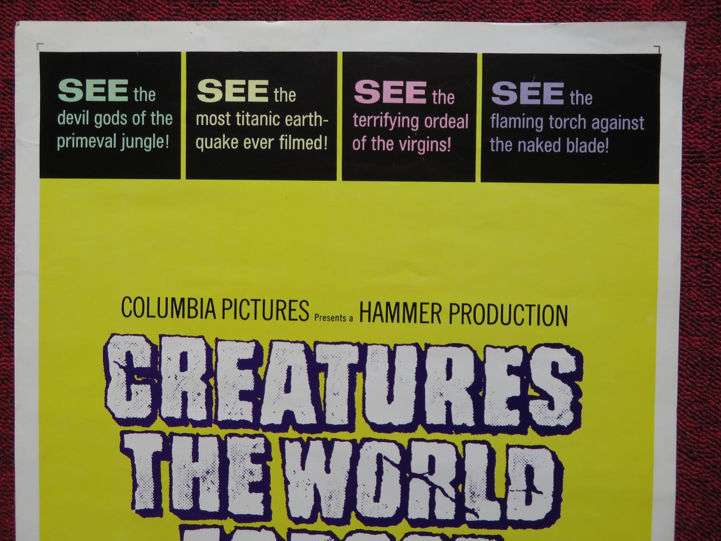 CREATURES THE WORLD FORGOT US INSERT (14"x 36") POSTER HAMMER JULIE EGE 1971 Rendezvous Cinema Movie posters