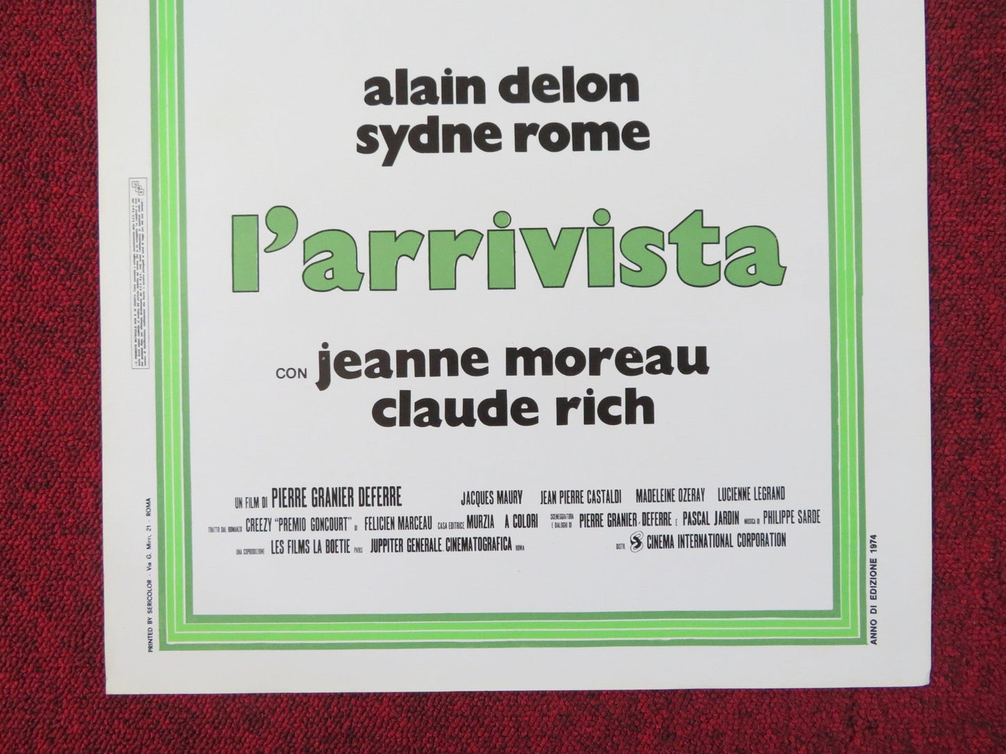 CREEZY ITALIAN LOCANDINA POSTER ALAIN DELON SYDNE ROME 1974 Rendezvous Cinema Movie posters