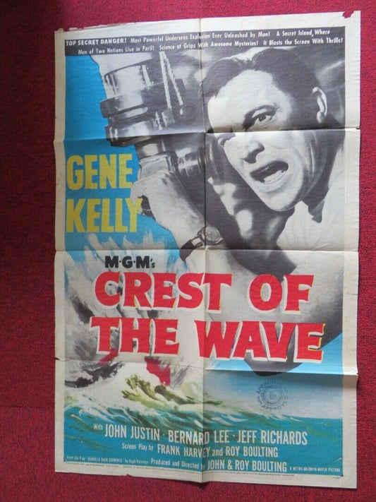 CREST OF THE WAVE FOLDED US ONE SHEET POSTER GENE KELLY JOHN JUSTIN 1954 Movie posters