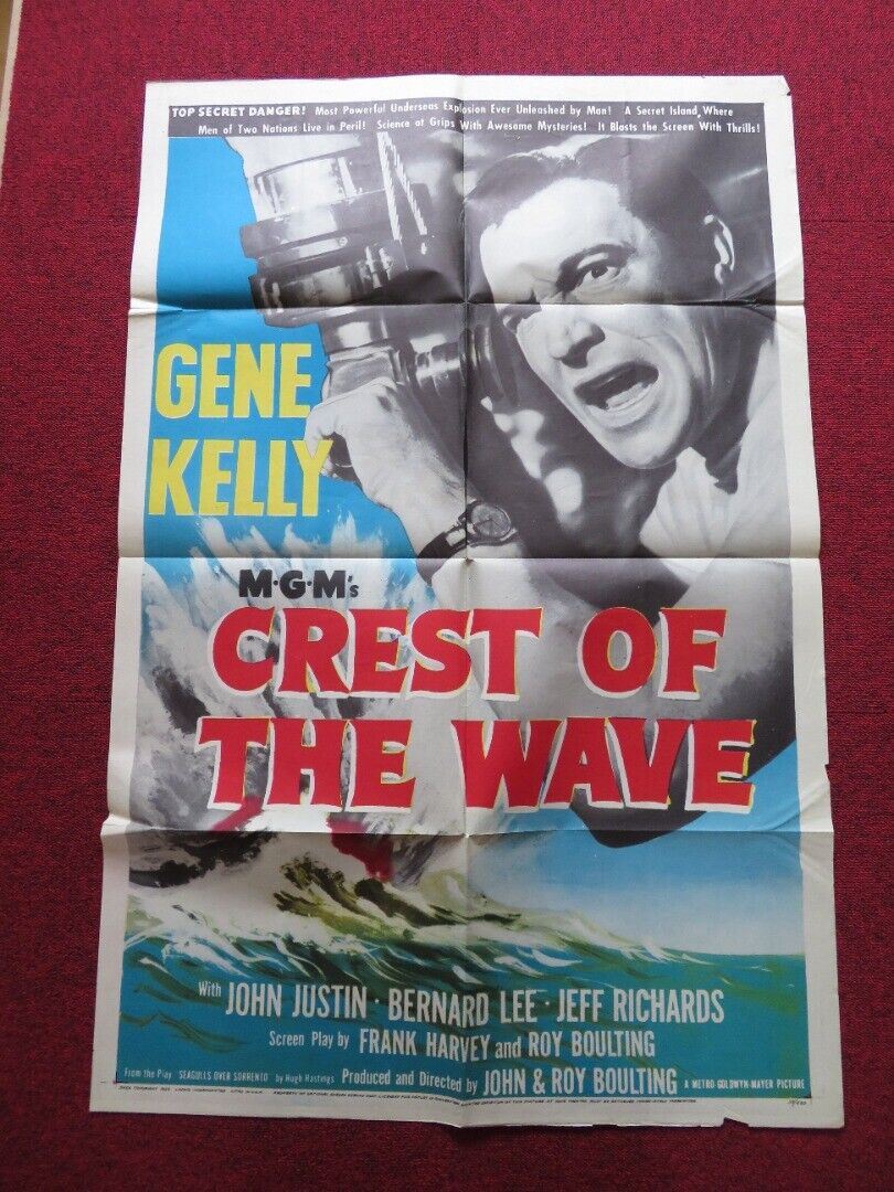 CREST OF THE WAVE FOLDED US ONE SHEET POSTER GENE KELLY JOHN JUSTIN 1954 Movie posters