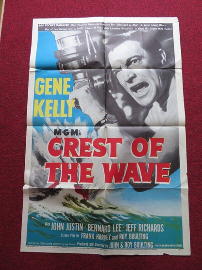 CREST OF THE WAVE FOLDED US ONE SHEET POSTER GENE KELLY JOHN JUSTIN 1954 Movie posters