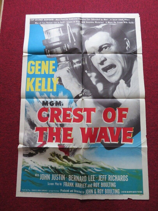 CREST OF THE WAVE FOLDED US ONE SHEET POSTER GENE KELLY JOHN JUSTIN 1954 Movie posters
