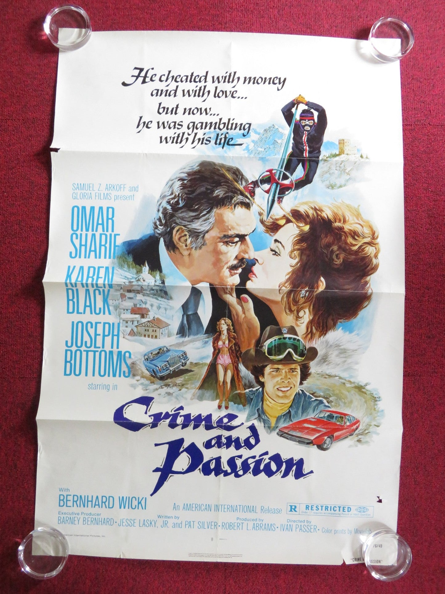 CRIME AND PASSION US ONE SHEET ROLLED POSTER OMAR SHARIF KAREN BLACK 1976 Rendezvous Cinema Movie posters