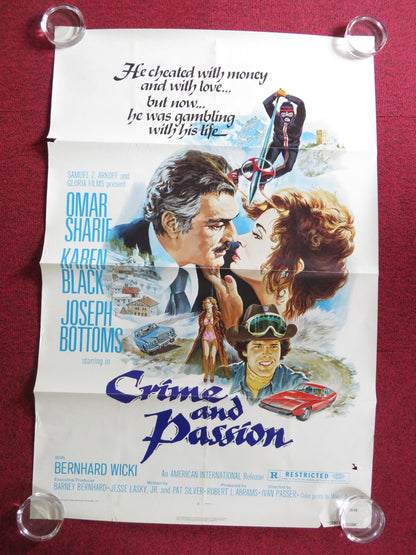CRIME AND PASSION US ONE SHEET ROLLED POSTER OMAR SHARIF KAREN BLACK 1976 Rendezvous Cinema Movie posters