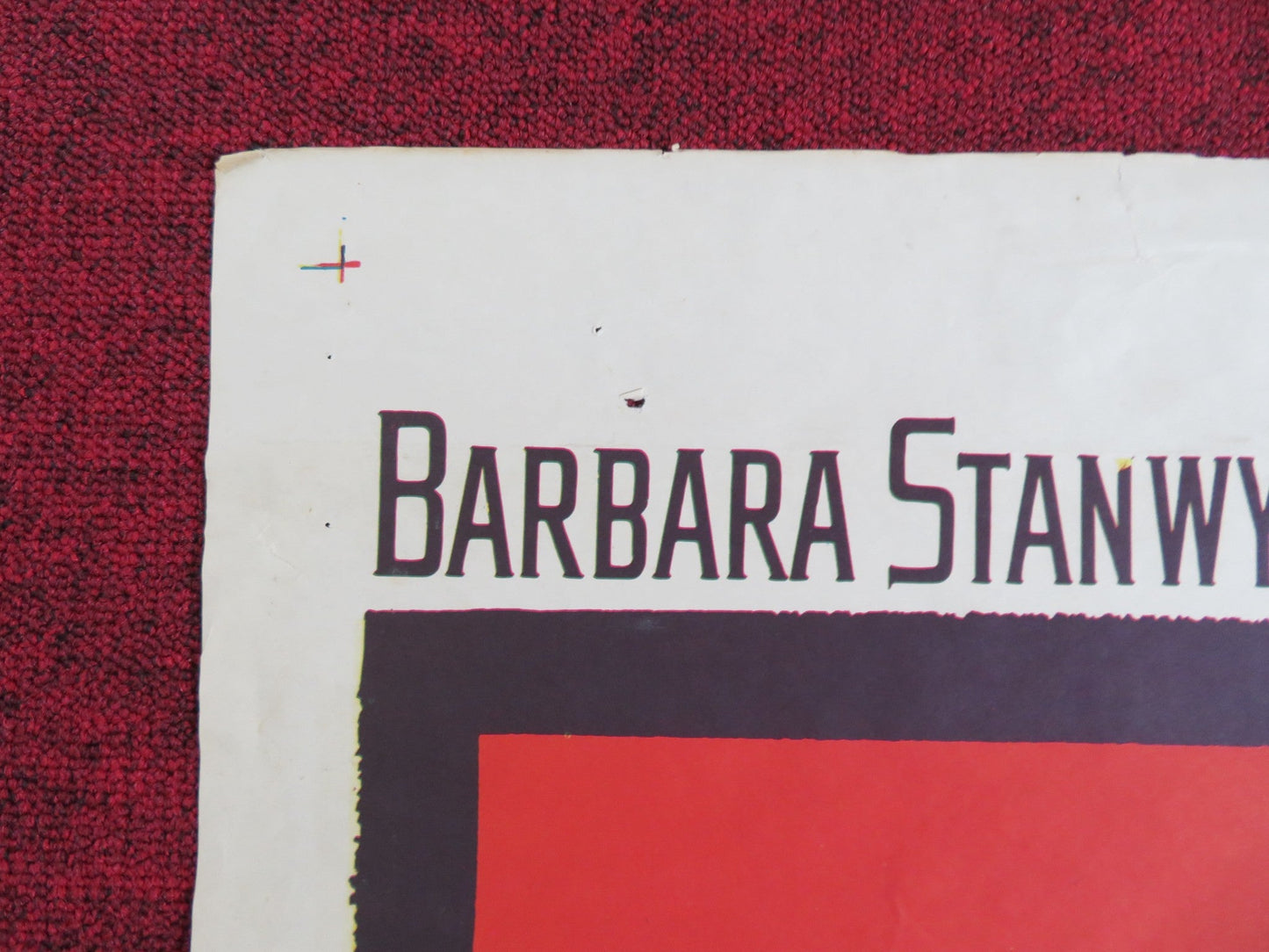 CRIME OF PASSION FOLDED US ONE SHEET POSTER BARBARA STANWYCK S. HAYDEN 1957 Rendezvous Cinema Movie posters