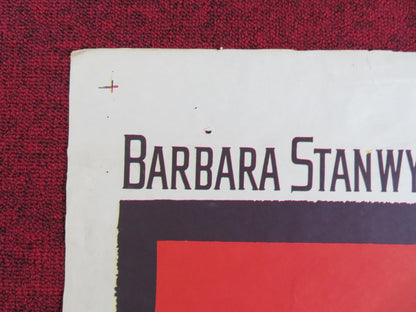 CRIME OF PASSION FOLDED US ONE SHEET POSTER BARBARA STANWYCK S. HAYDEN 1957 Rendezvous Cinema Movie posters