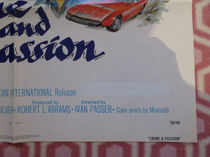 CRIME & PASSION FOLDED US ONE SHEET POSTER OMAR SHARIF KAREN BLACK 1976 Movie posters