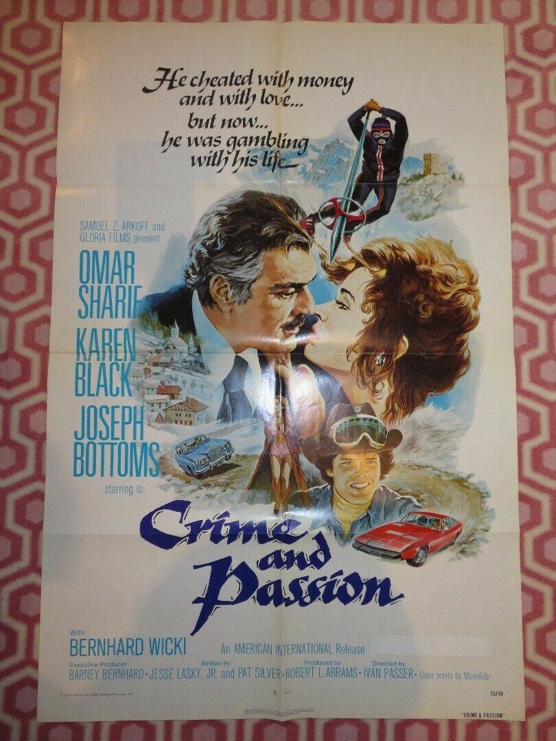 CRIME & PASSION FOLDED US ONE SHEET POSTER OMAR SHARIF KAREN BLACK 1976 Movie posters