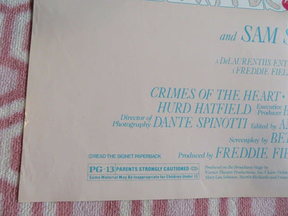 CRIMES OF THE HEART US ONE SHEET POSTER DIANE KEATON JESSICA LANGE 1986 Movie posters
