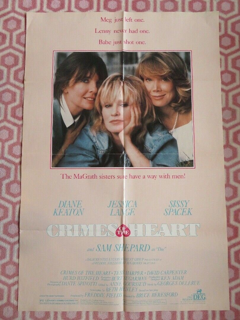 CRIMES OF THE HEART US ONE SHEET POSTER DIANE KEATON JESSICA LANGE 1986 Movie posters