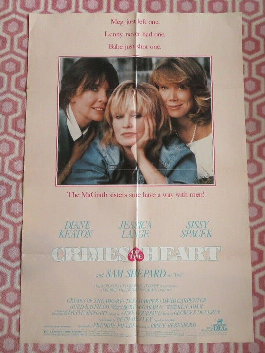 CRIMES OF THE HEART US ONE SHEET POSTER DIANE KEATON JESSICA LANGE 1986 Movie posters