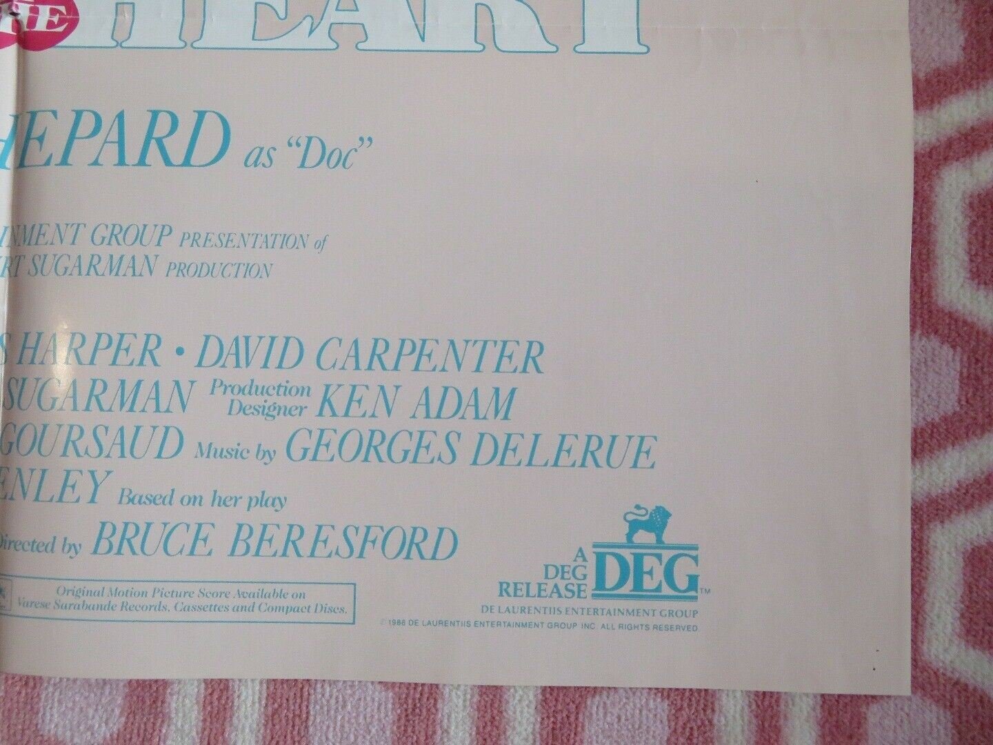 CRIMES OF THE HEART US ONE SHEET POSTER DIANE KEATON JESSICA LANGE 1986 Movie posters