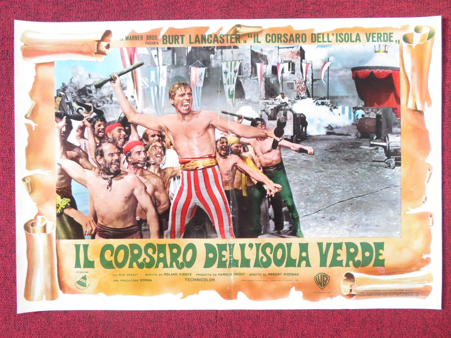 CRIMSON PIRATE - B ITALIAN FOTOBUSTA POSTER BURT LANCASTER NICK CRAVAT 1952R Rendezvous Cinema Movie posters