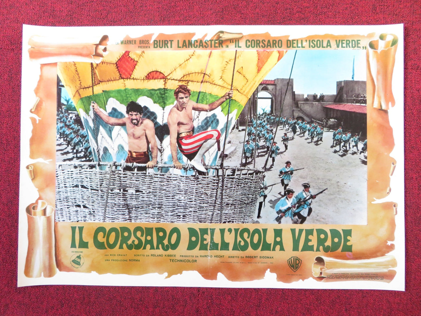 CRIMSON PIRATE - C ITALIAN FOTOBUSTA POSTER BURT LANCASTER NICK CRAVAT 1952R Rendezvous Cinema Movie posters