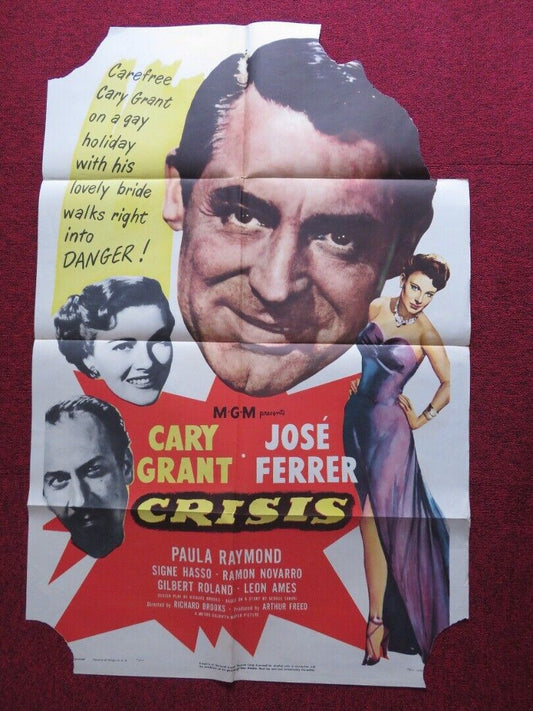 CRISIS FOLDED U.S ONE SHEET POSTER CARY GRANT JOSE FERRER 1950 Movie posters