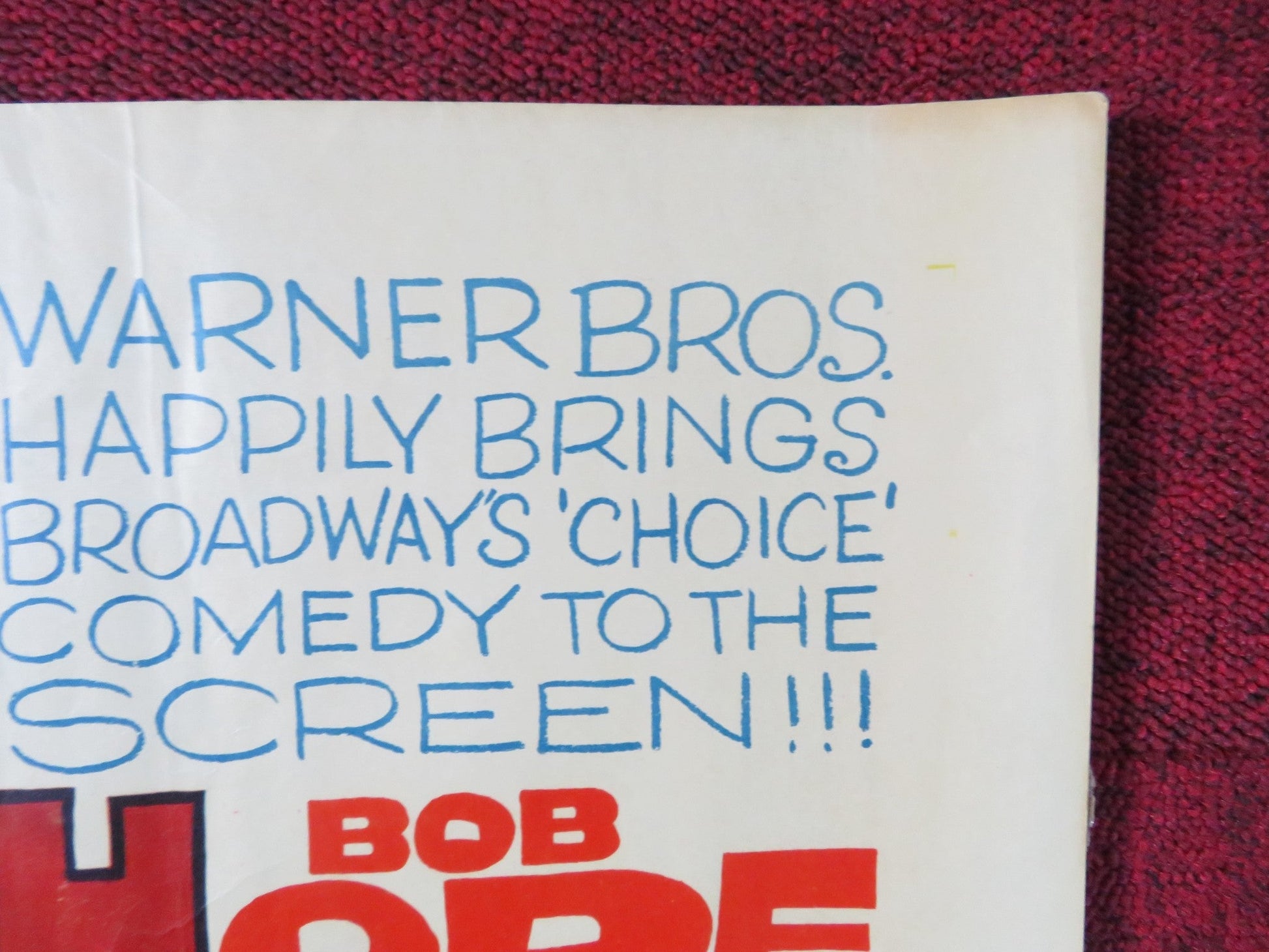 CRITIC'S CHOICE HALF SHEET (22"x 28") POSTER BOB HOPE LUCILLE BALL 1963 Rendezvous Cinema Movie posters