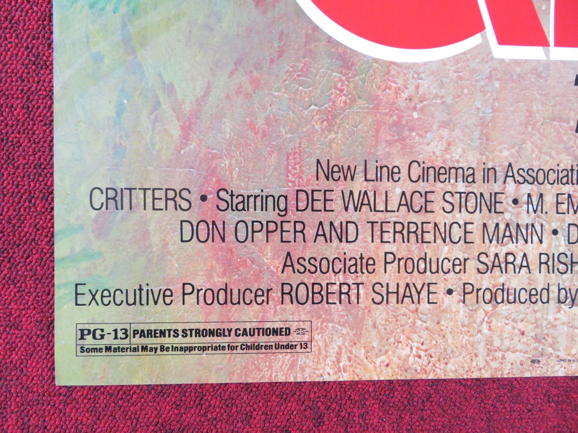 CRITTERS US TRI FOLDED ONE SHEET ROLLED POSTER DEE WALLACE M. EMMET WALSH 1986 Rendezvous Cinema Movie posters