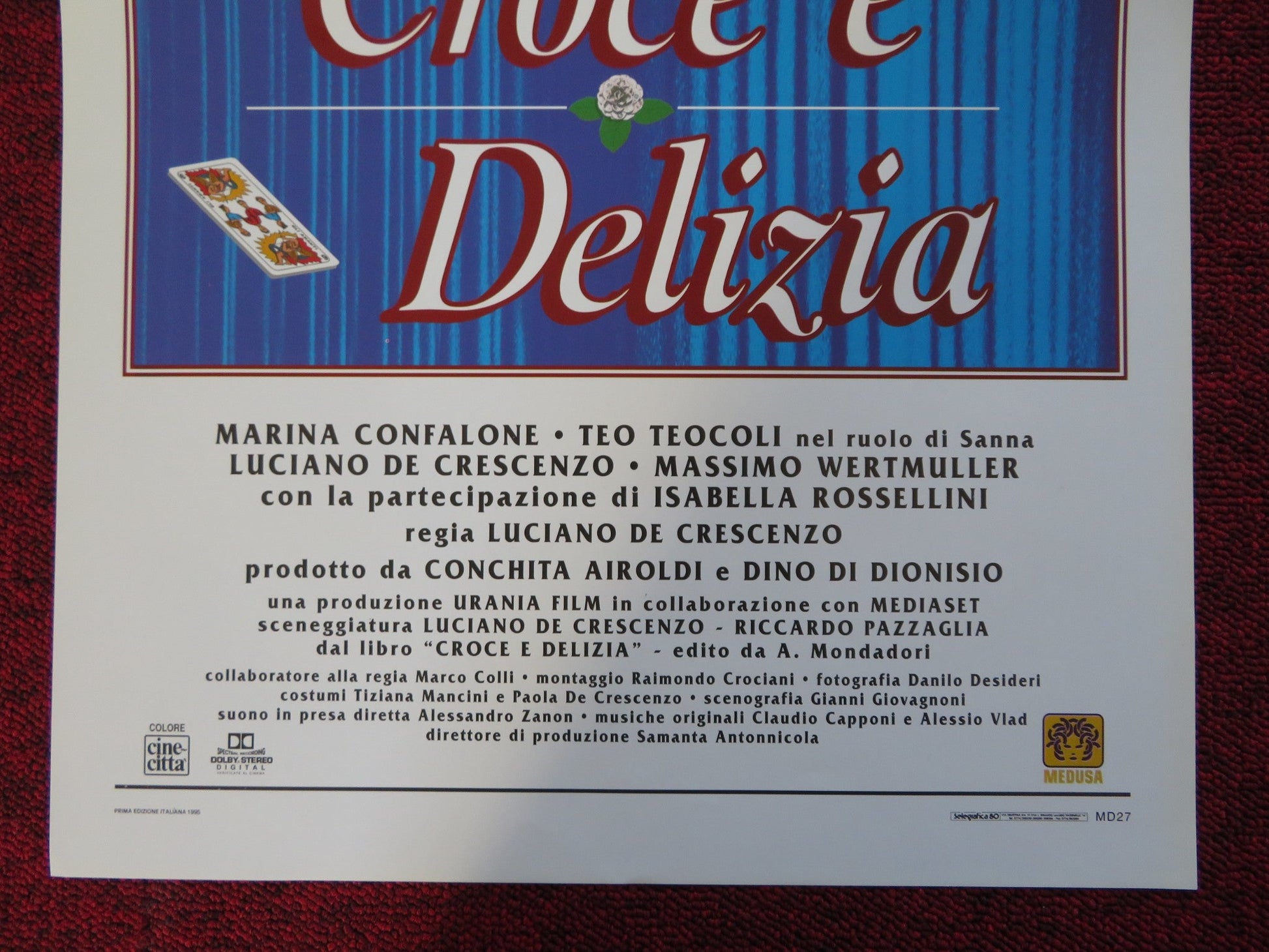 CROCE E DELIZIA ITALIAN LOCANDINA (27.5"x13") POSTER MARINA CONFALONE 1995 Rendezvous Cinema Movie posters