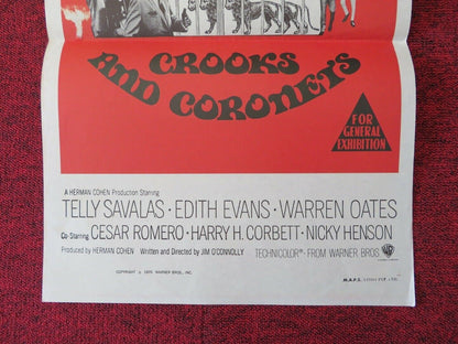CROOKS AND CORONETS / Sophie's Place FOLDED AUSTRALIAN DAYBILL POSTER 1969 Movie posters