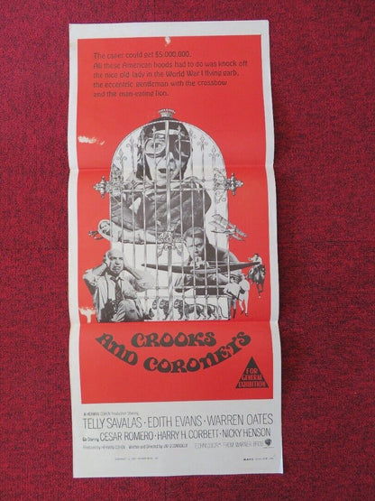 CROOKS AND CORONETS / Sophie's Place FOLDED AUSTRALIAN DAYBILL POSTER 1969 Movie posters