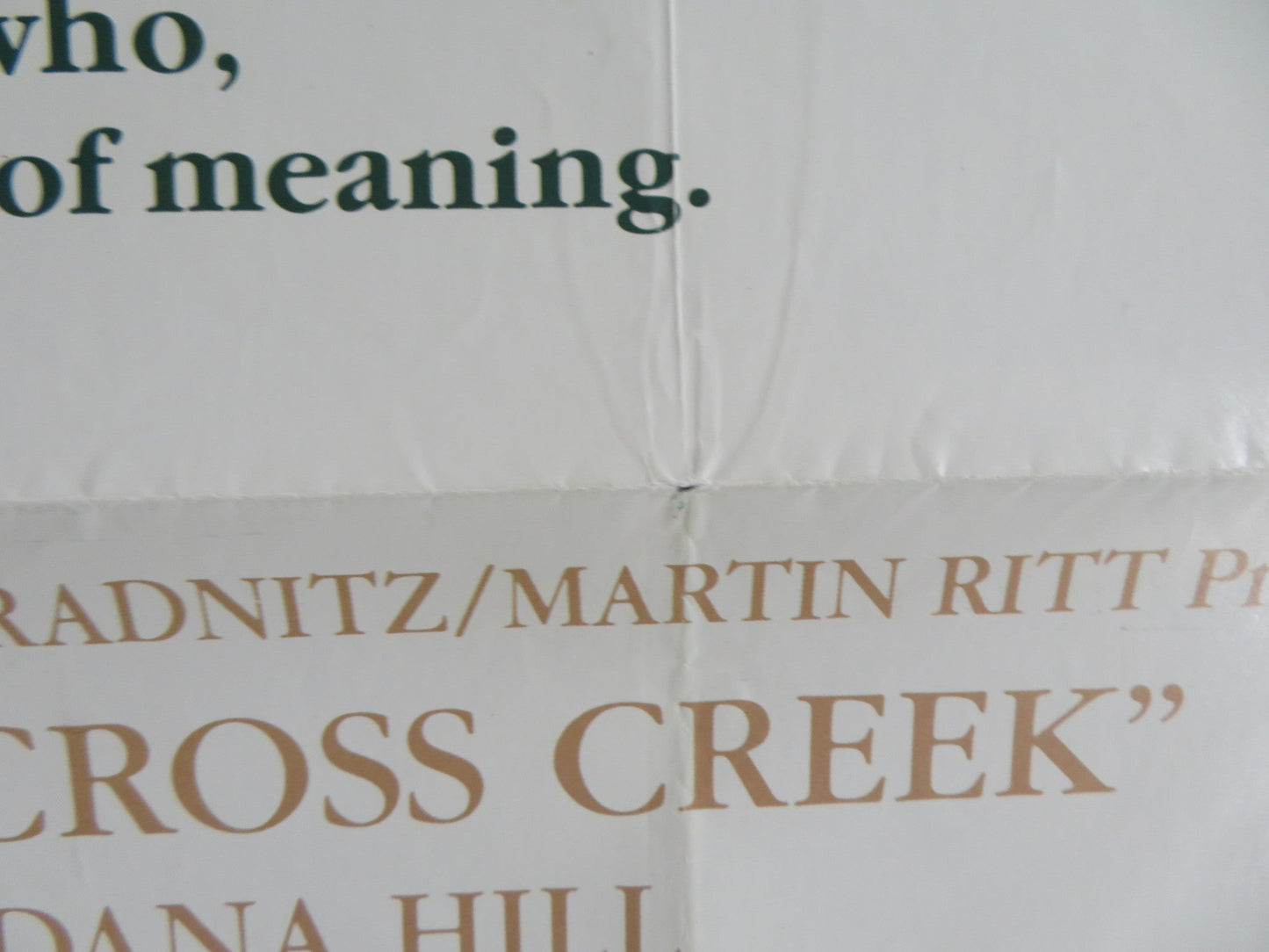 CROSS CREEK US ONE SHEET ROLLED POSTER MARY STEENBURGEN RIP TORN 1983 Rendezvous Cinema Movie posters