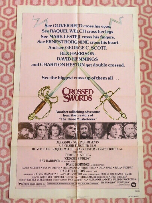 CROSSED SWORDS US ONE SHEET POSTER OLIVER REED RAQUEL WELCH MARK LESTER 1977 Movie posters
