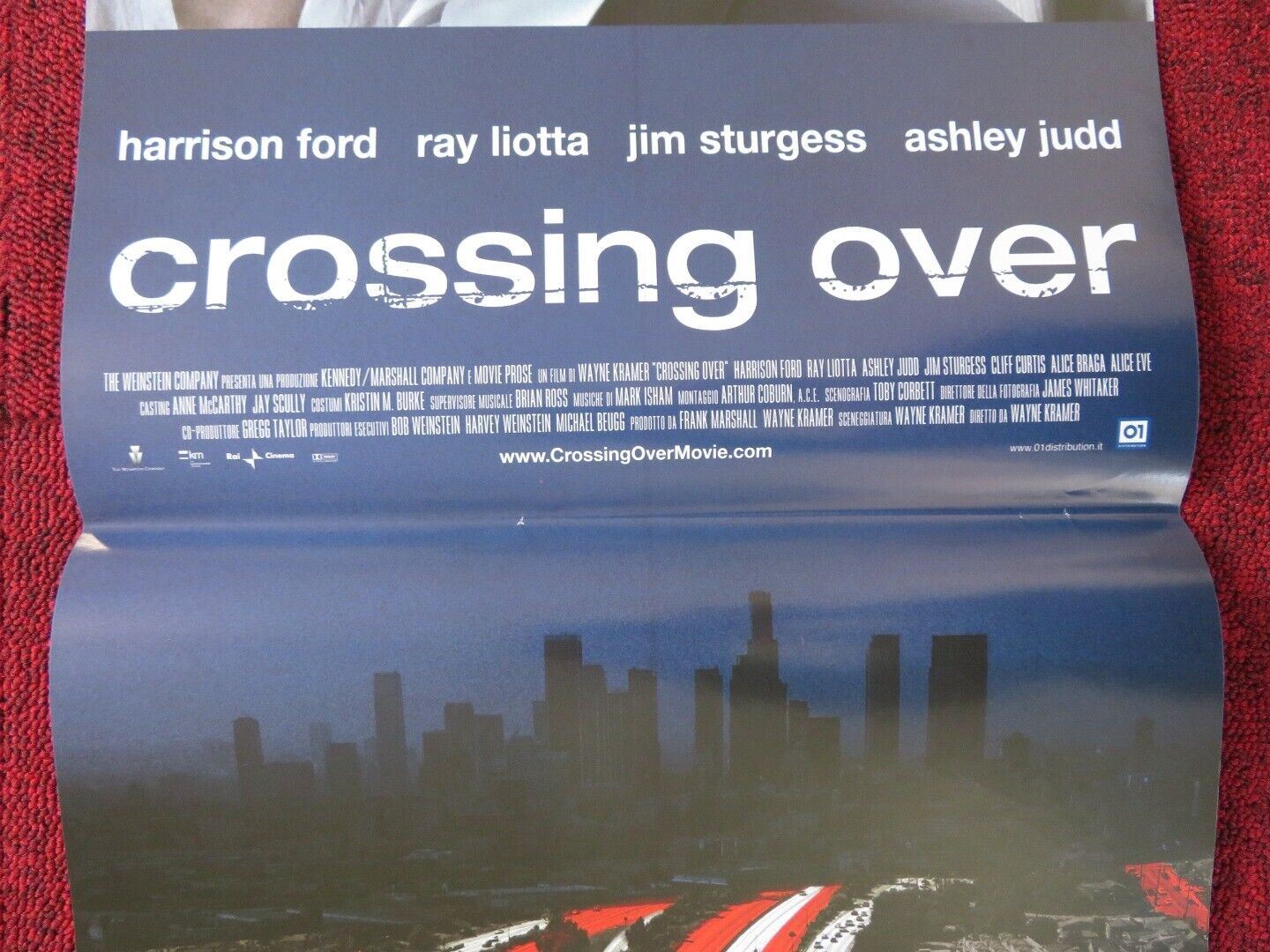 CROSSING OVER ITALIAN LOCANDINA (26.5"x12.5") POSTER HARRISON FORD RAY LIOTTA Movie posters