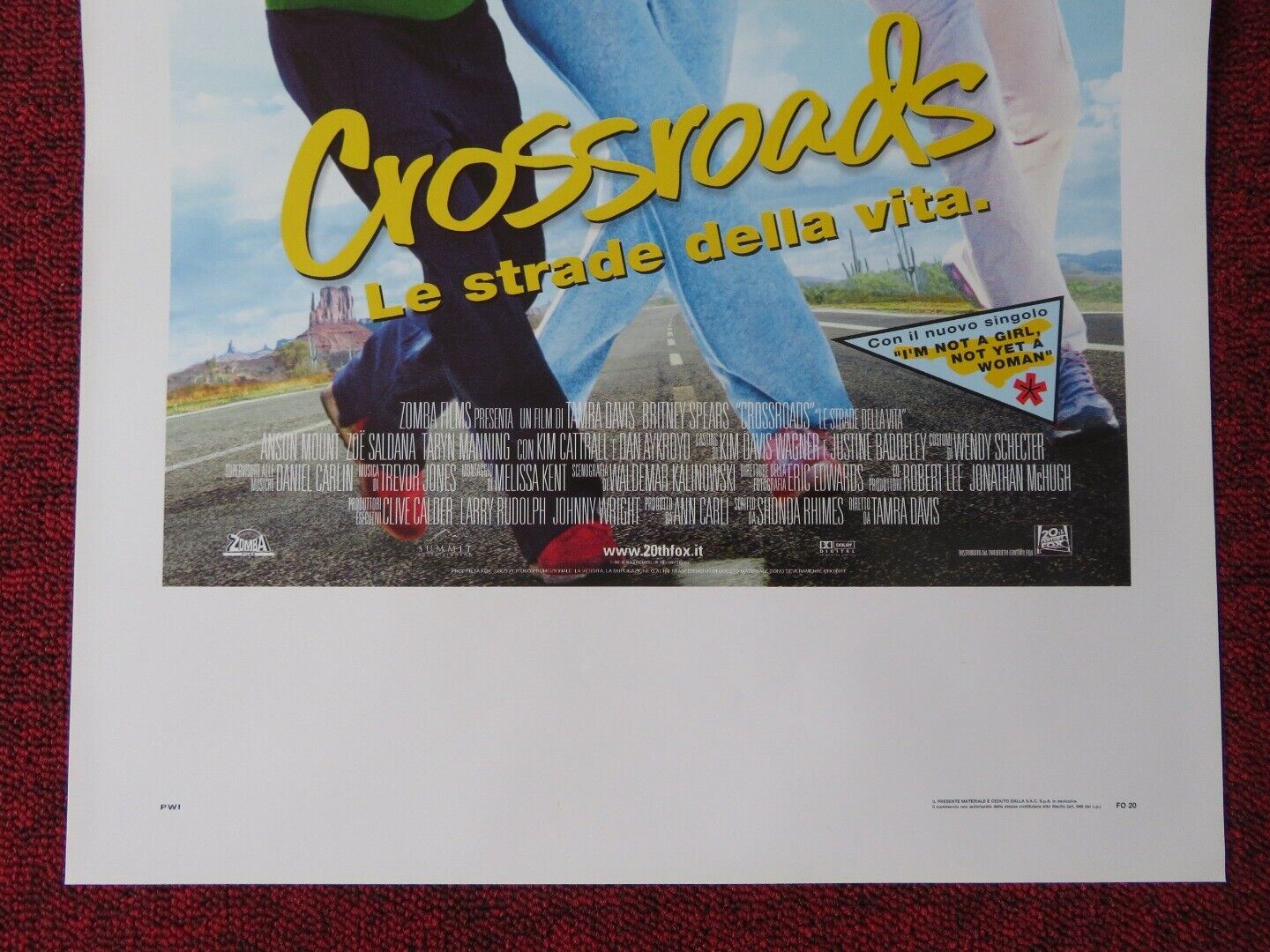 CROSSROADS ITALIAN LOCANDINA (27.5"x13") POSTER BRITNEY SPEARS A MOUNT 2002 - Rendezvous Cinema