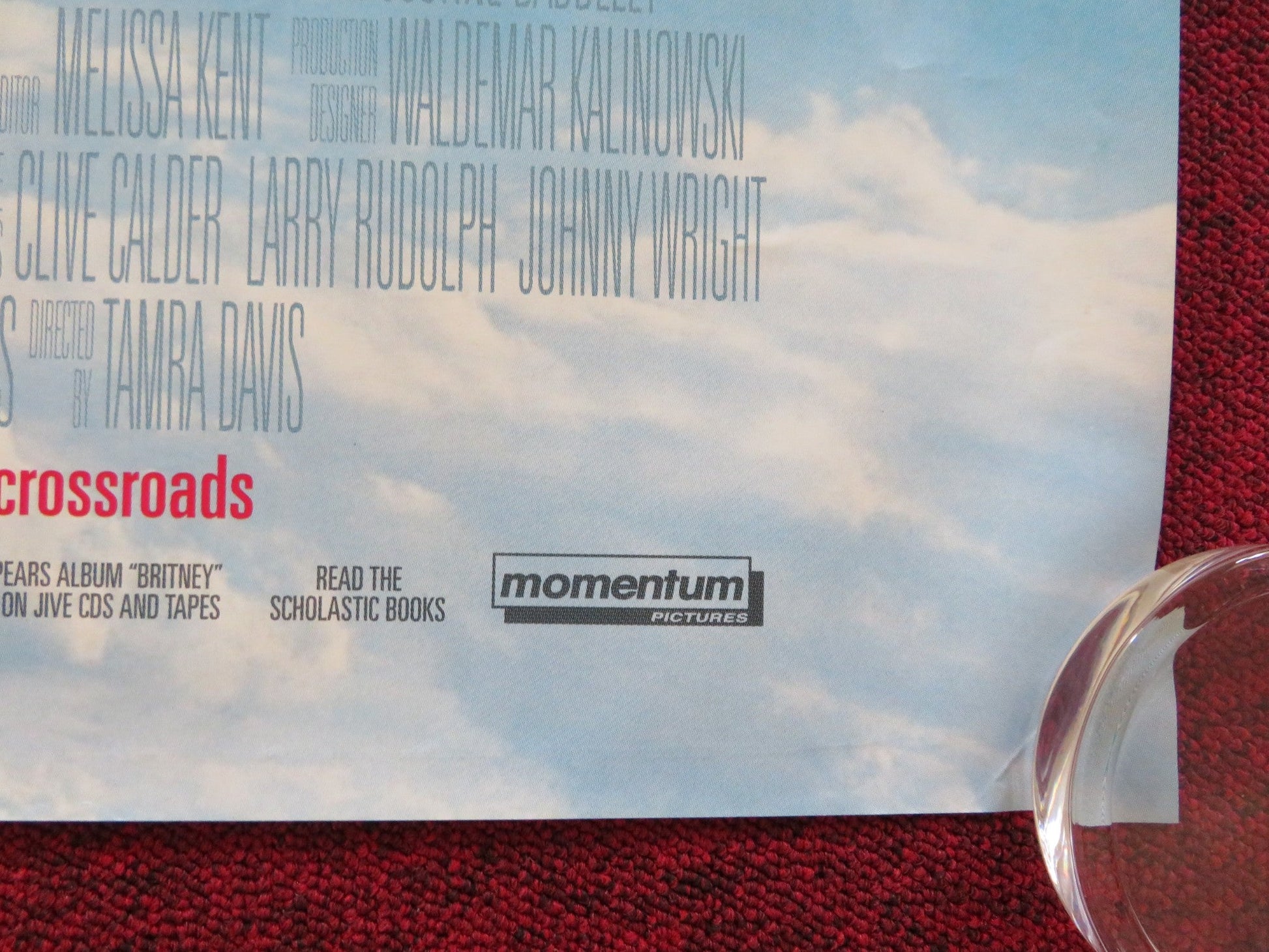 CROSSROADS UK QUAD (30"x 40") ROLLED POSTER BRITNEY SPEARS ANSON MOUNT 2002 Rendezvous Cinema Movie posters