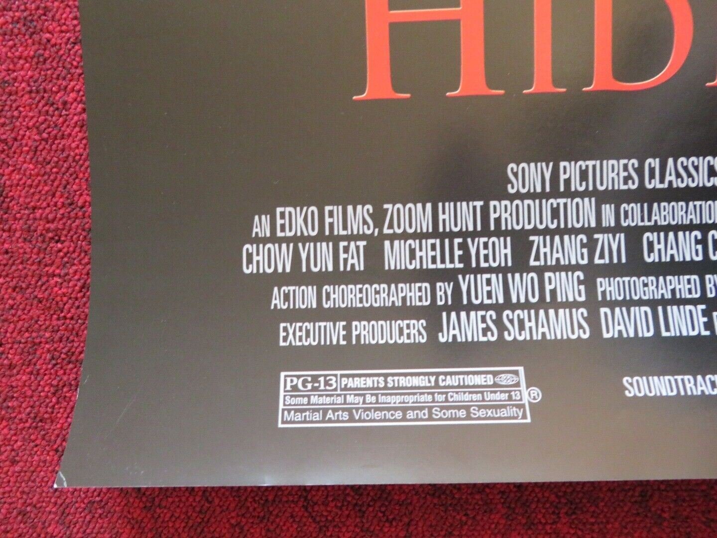 CROUCHING TIGER HIDDEN DRAGON US ONE SHEET ROLLED POSTER CHOW YUN FAT 2000 Movie posters