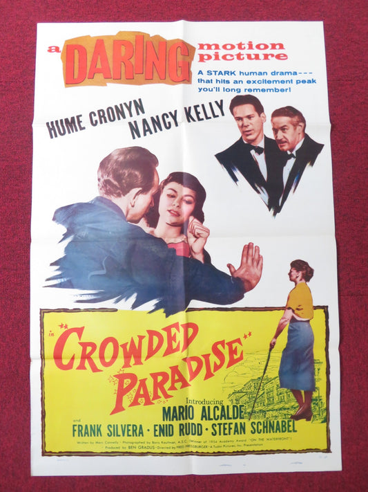 CROWDED PARADISE FOLDED US ONE SHEET POSTER HUME CRONYN NANCY KELLY 1956 Rendezvous Cinema Movie posters