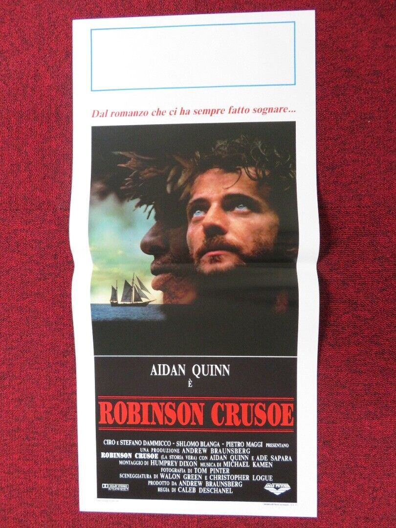 CRUSOE ITALIAN LOCANDINA (27.5"x13") POSTER AIDAN QUINN ELVIS PAYNE 1989 Movie posters