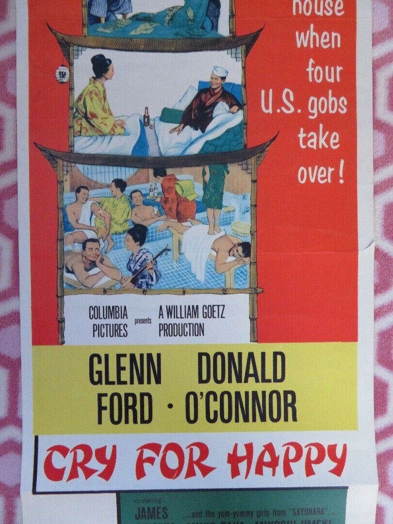 CRY FOR HAPPY US INSERT (14"x 36") POSTER GLENN FORD DONALD O'CONNOR 1960 Movie posters