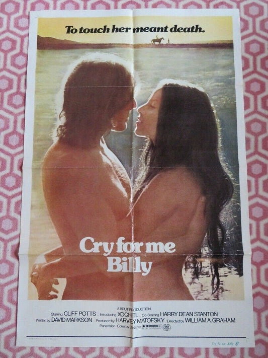 CRY FOR ME BILLY US ONE SHEET POSTER CLIFF POTTS 1972 Movie posters